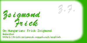 zsigmond frick business card